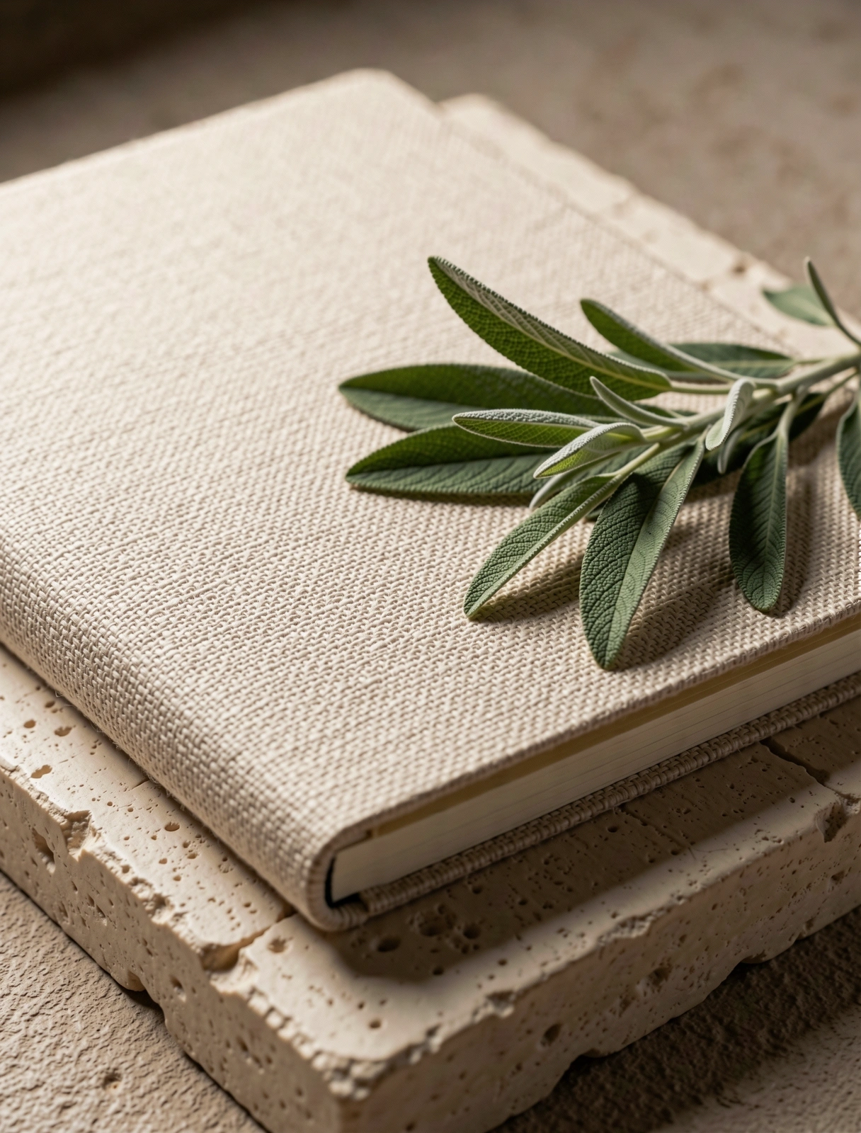 Botanical elements on limestone