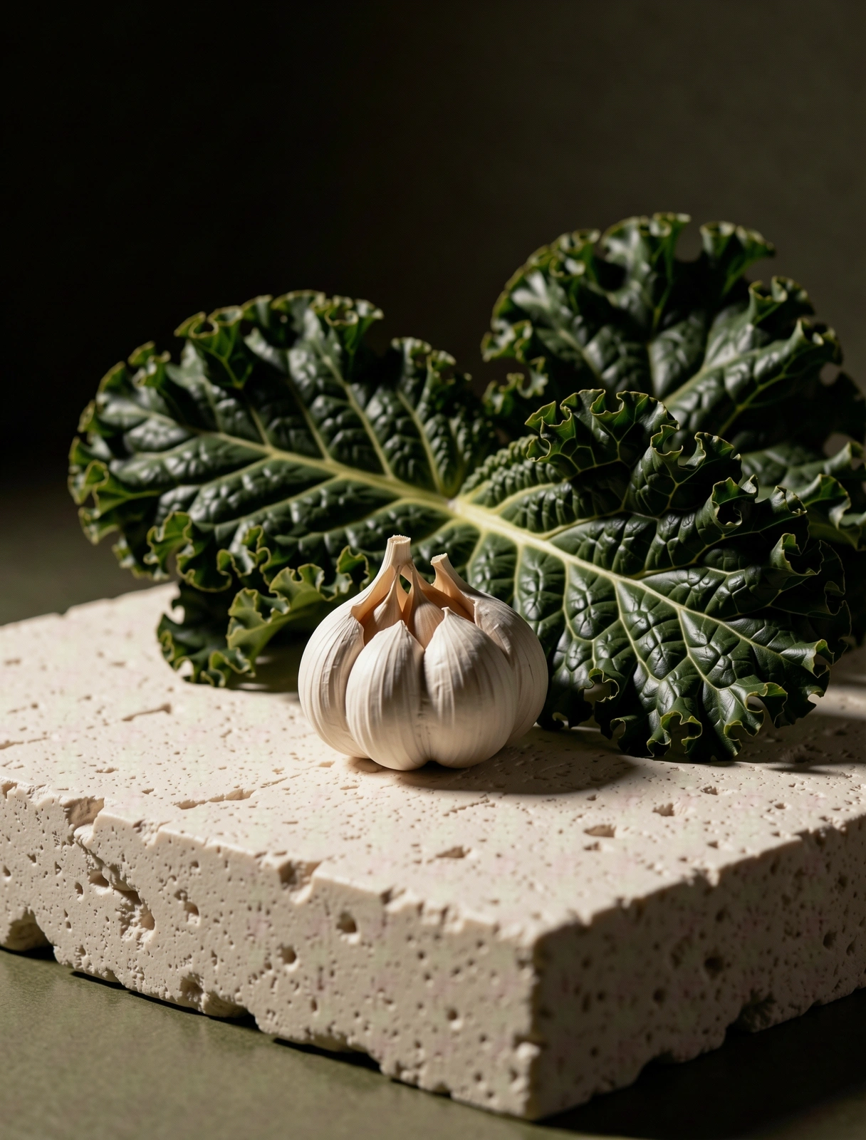 Botanical elements on limestone